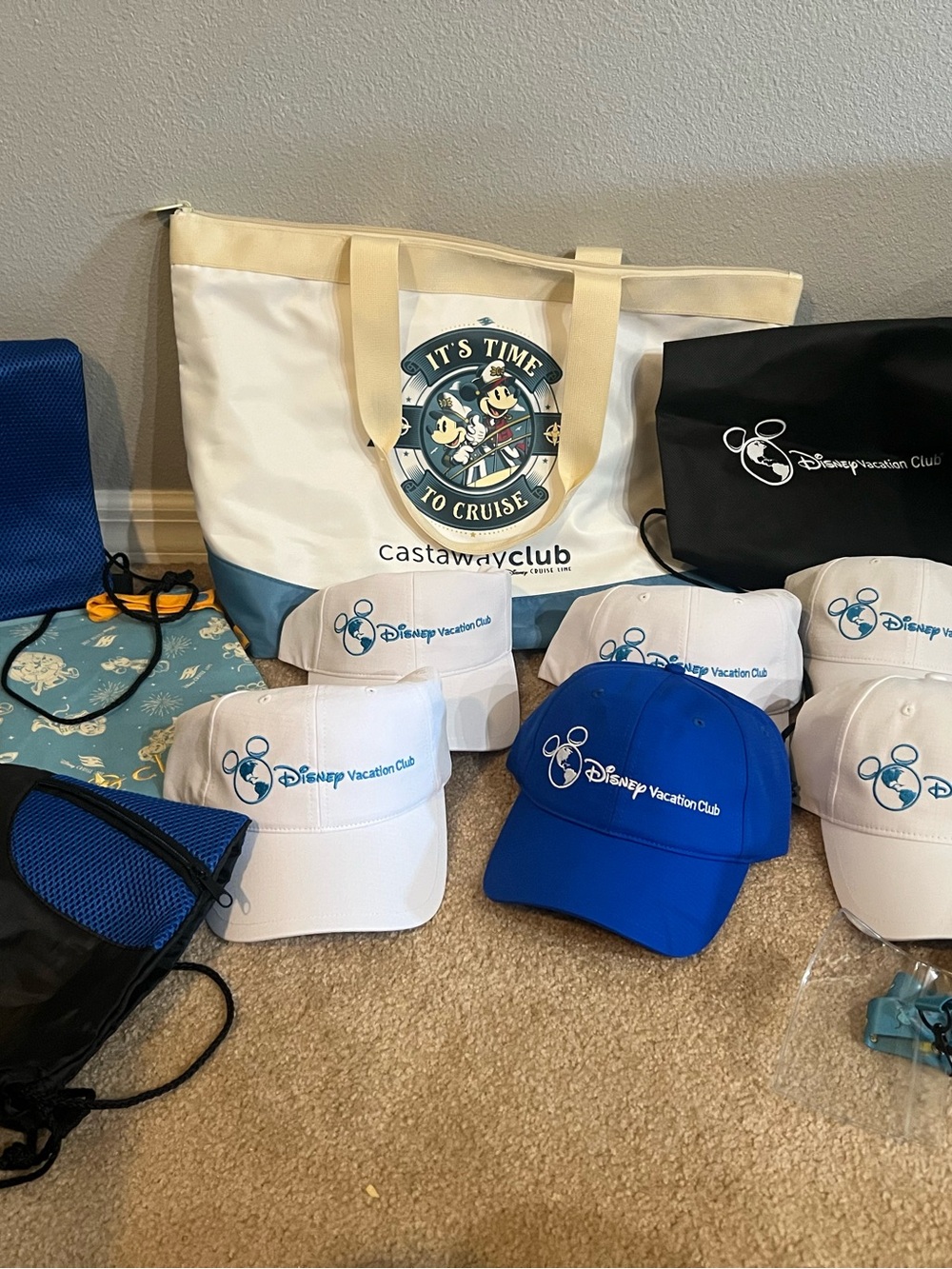 Disney Vacation Club Swag NEW - hats, wet/dry bag, beach bag, sling bag, lanyard
